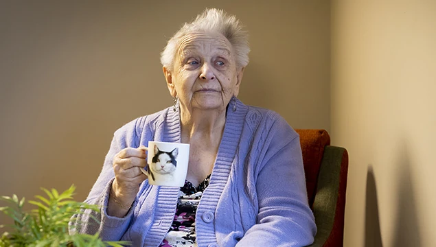 senior woman drinking tea
